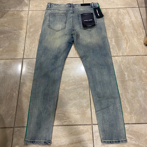Homme Femme Jeans Mens 36 Blue Skinny Slim Cotton Distressed Denim - Picture 5 of 7